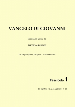 Il Vangelo di Giovanni 1 - copertina