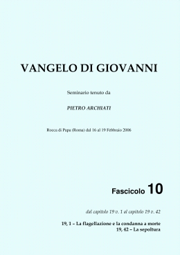 Il Vangelo di Giovanni 10 - copertina