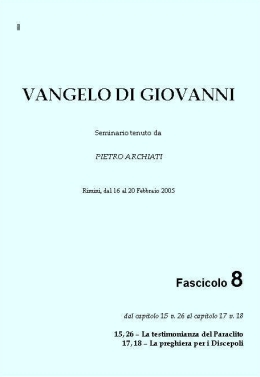 Il Vangelo di Giovanni 8 - copertina