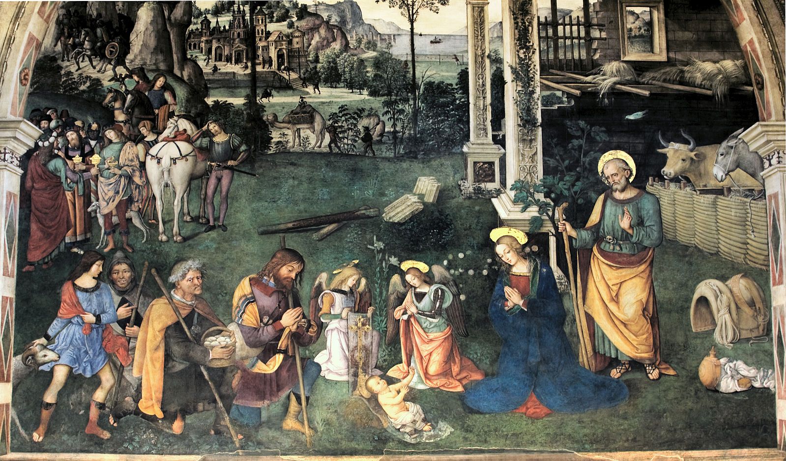 Adorazione dei pastori e arrivo dei Magi - Pintoricchio (1501)