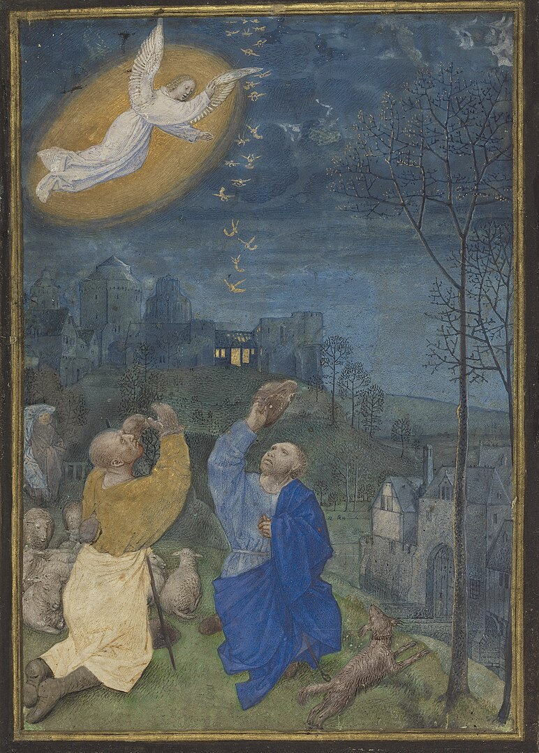 Annuncio ai pastori Miniatura fiamminga del XV secolo