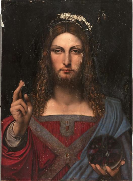Salvator Mundi -Attribuito a Leonardo da Vinci e collaboratori 1499 circa - Collezione privata