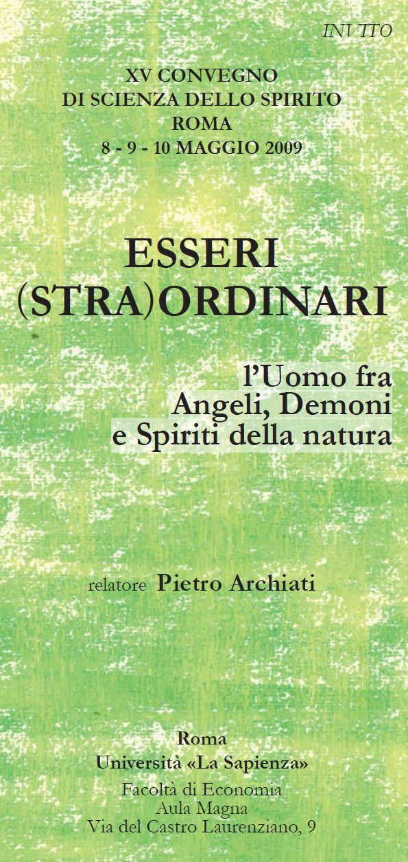 Esseri (stra)ordinari - Pietro Archiati - Roma 2009 volantino